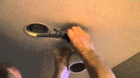 making a wire hole in ceiling junction box|drywall junction box installation.